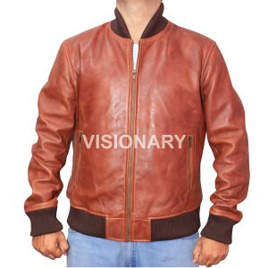 Brand New Sheepskin Original Leather Bomber Jacket for Men Double Tone One Skin