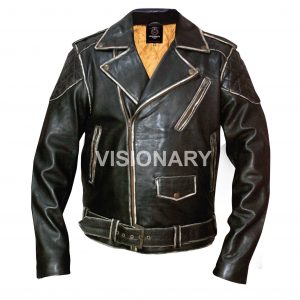 Brand New Sheepskin Original Leather Biker Jacket for Men One Skin Light Padding