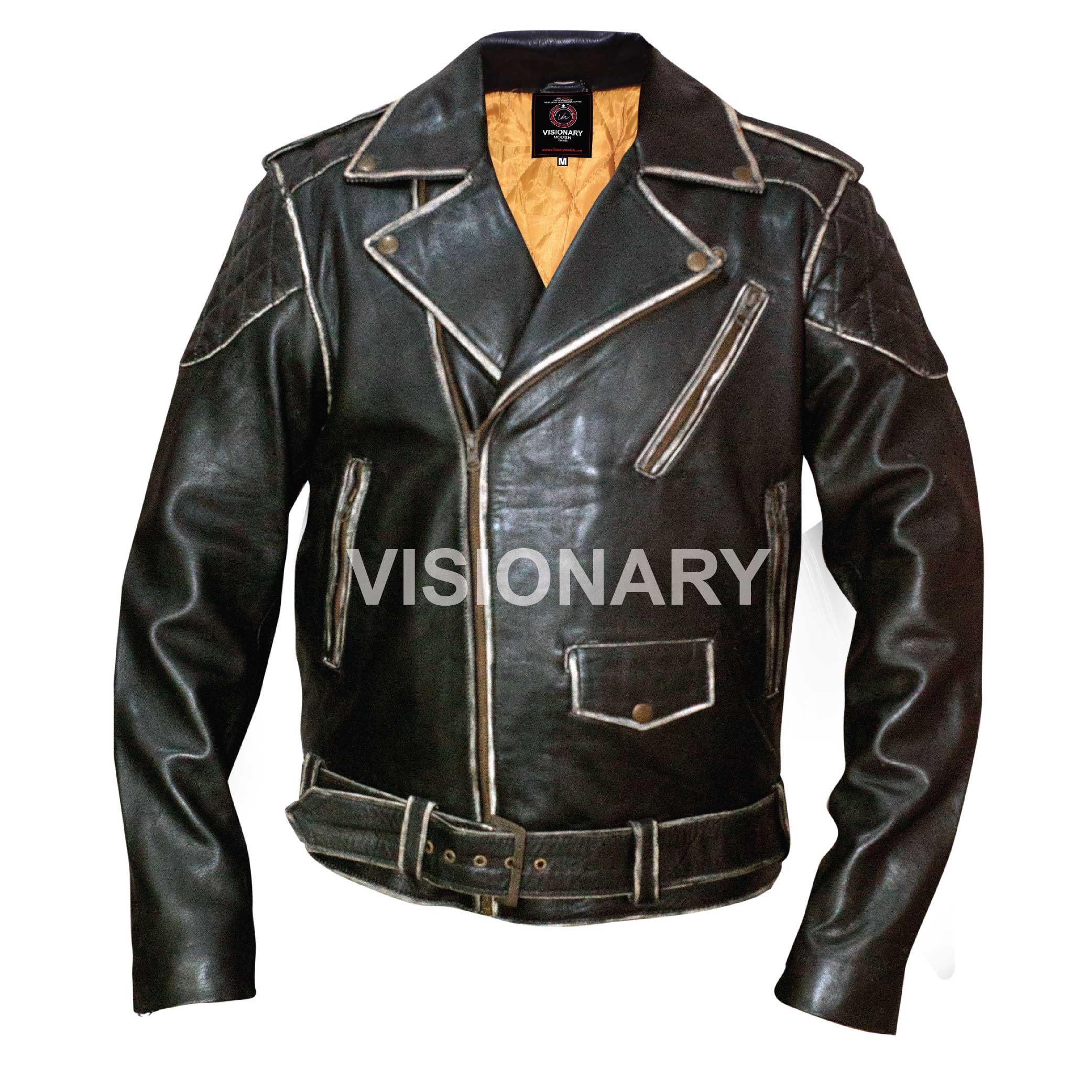 Brand New Sheepskin Original Leather Biker Jacket for Men One Skin ...