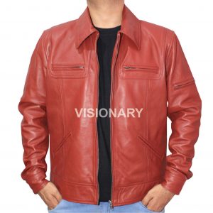Brand New Lambskin Original Leather Biker Jacket for Men Shirt Collar Style