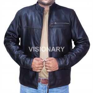 Brand New Sheepskin Original Leather Jacket for Men Plain Straight Zipper Casual