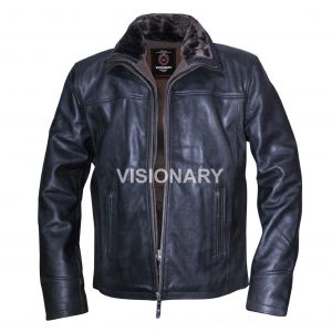Brand New Sheepskin Original Leather Jacket for Men Double Collar Fur High Neck