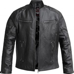 Men’s Fashion Real leather jacket- Genuine Sheepskin Leather Trendy Fashion Forward Biker Style Jacket -VM19228451