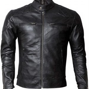 Men’s Fashion Genuine Lambskin Motorcycle Leather Jacket For Men Café Racer Style Vintage Biker Jacket – VM19217247